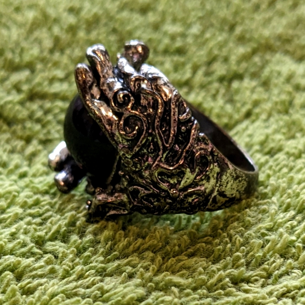 Hands Holding Orb Ring (Size 6)